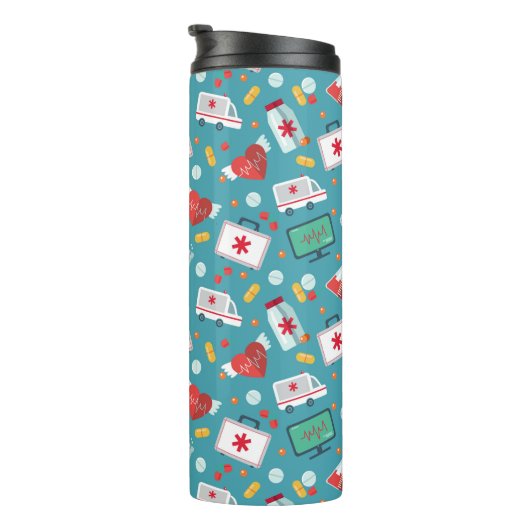 Medizinisches Ikonen-Muster Thermosbecher (Nach rechts gedreht)