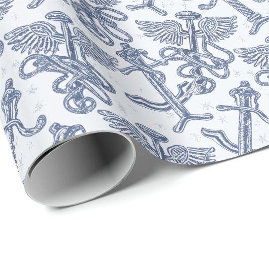 Medizinisches Illustrationsmuster Geschenkpapier (Rolleneckpunkt)