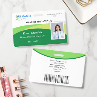 Medizinisches Krankenhaus Krankenpfleger Foto-ID-A Ausweis