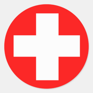 Medizinisches Kreuz Runder Aufkleber