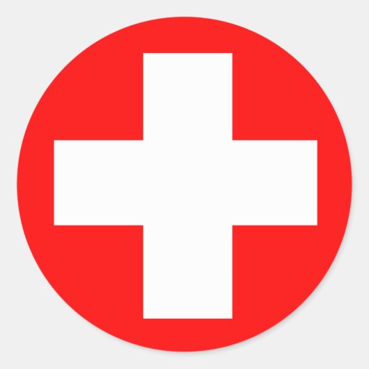 Medizinisches Kreuz Runder Aufkleber (Vorderseite)