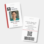 Medizinisches Logo - Emergency Red ID Employee Fot Ausweis (Vorder- & Rückseite)