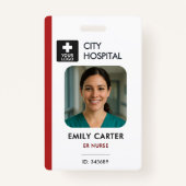 Medizinisches Logo - Emergency Red ID Employee Fot Ausweis (Vorderseite)