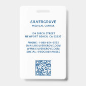 Medizinisches Logo Gesundheitsversorgung Modernes  Ausweis (Rückseite)