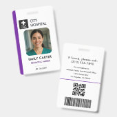 Medizinisches Logo Kinderkrankenpflege Lila ID-Fot Ausweis (Front & Back)