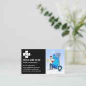Medizinisches Logo | Online-Apps für Ärzte Visitenkarte (Stehend Vorderseite)