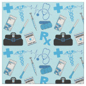 Medizinisches Muster - Baby Blue Stoff (Nahaufnahme)