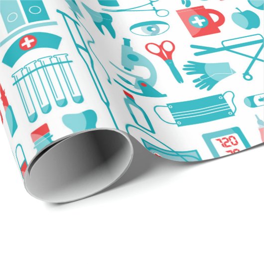Medizinisches Muster Geschenkpapier (Rolleneckpunkt)