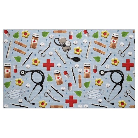 Medizinisches Muster Stoff (Fat Quarter (45,7 x 55,9 cm))