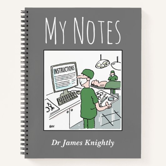 Medizinisches Notizbuch mit Namen des Besitzers (Vorderseite)