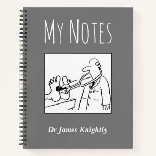 Medizinisches Notizbuch mit Namen des Besitzers