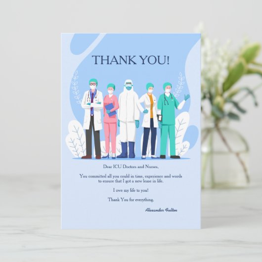 Medizinisches Personal Dankeschön Karte (Stehend Vorderseite)