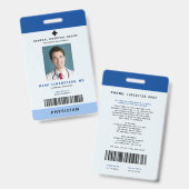 Medizinisches Personal ID Abzeichen Vertikal + Bar Ausweis (Front & Back)