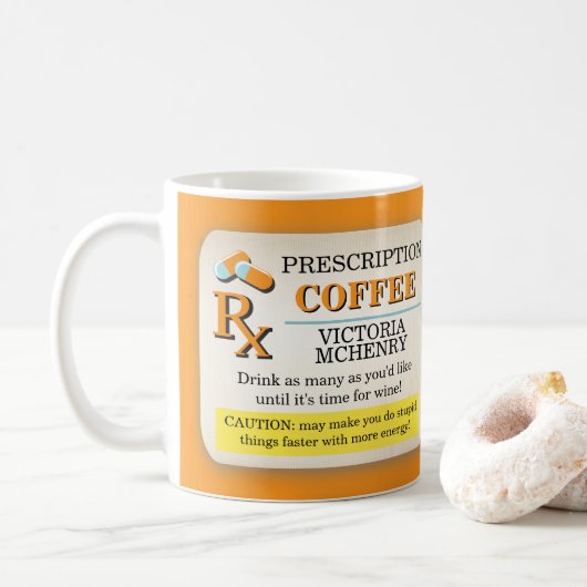 Medizinisches Rezept Kaffeetasse (Mit Donut)