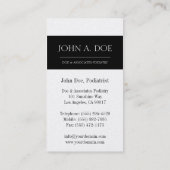 Medizinisches schwarzes Fahnen-Platin Visitenkarte (Rückseite)