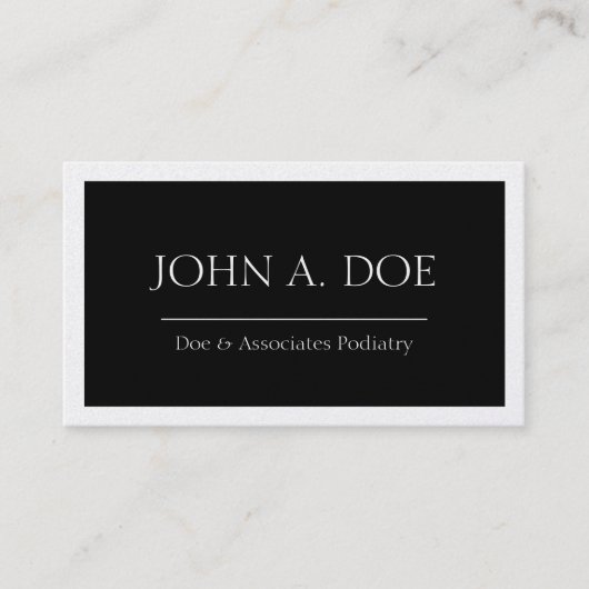 Medizinisches schwarzes Fahnen-Platin Visitenkarte (Vorderseite)