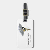 Medizinisches silbernes Caduceus-Schwarz-Gold - Gepäckanhänger (Vorderseite vertikal)