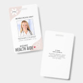 Medizinisches Stethoskop Bearbeitbar Rosa ZUHAUSE  Ausweis (Vorder- & Rückseite)