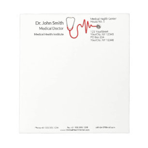 Medizinisches Stethoskop ECG Wave EKG Heartbeat Li Notizblock