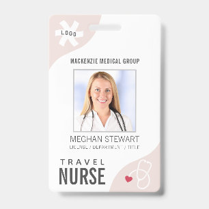 Medizinisches Stethoskop, editierbar, pink, Reise- Ausweis