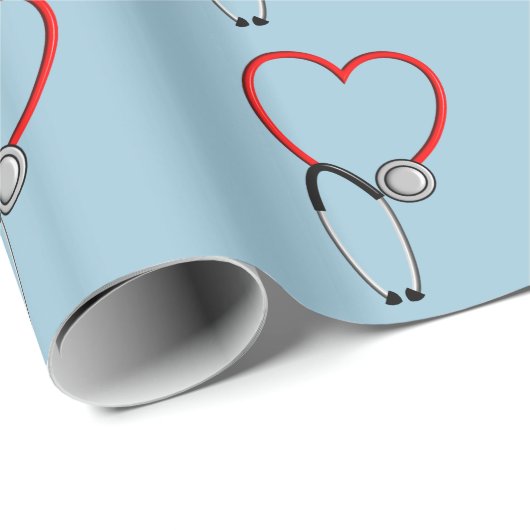 Medizinisches Stethoskop-Geschenk-Verpackungs-Blau Geschenkpapier (Rolleneckpunkt)