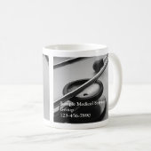 Medizinisches Stethoskop, Schwarzweiss Kaffeetasse (VorderseiteRechts)