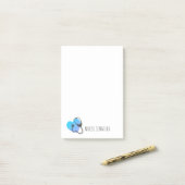 Medizinisches Stethoskop Weißes Aquamarines Herz P Post-it Klebezettel (Auf Schreibtisch)