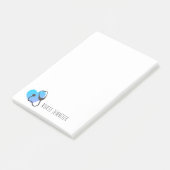 Medizinisches Stethoskop Weißes Aquamarines Herz P Post-it Klebezettel (angewinkelt)