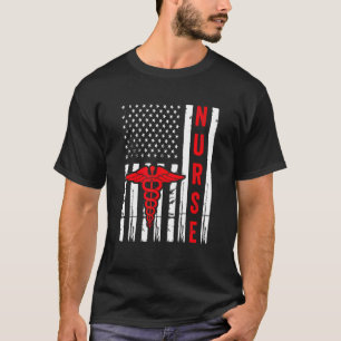 Medizinisches Symbol Caduceus Amerikanische Flagge T-Shirt