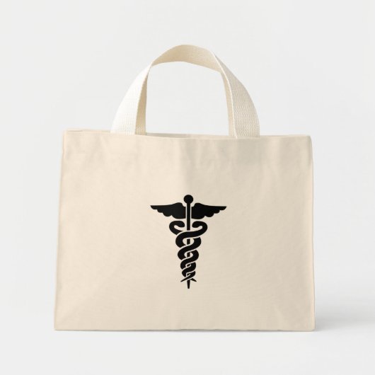 Medizinisches Symbol Caduceus Mini Stoffbeutel (Vorne)