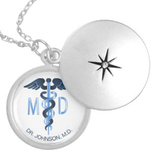 Medizinisches Symbol Caduceus - Personalisiert Medaillon