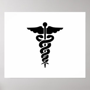 Medizinisches Symbol Caduceus Poster