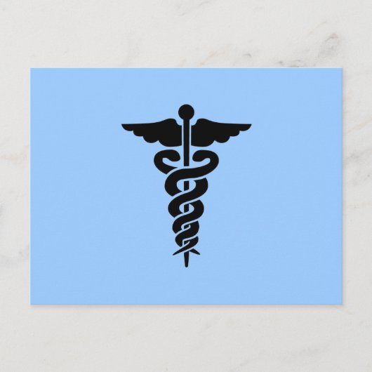 Medizinisches Symbol Caduceus Postkarte (Vorderseite)