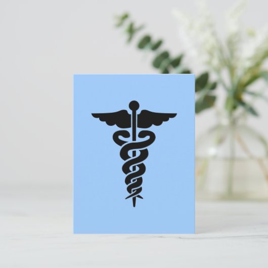 Medizinisches Symbol Postkarte (Stehend Vorderseite)