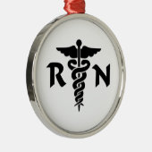 Medizinisches Symbol RN Silbernes Ornament (Rechts)