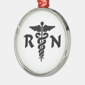 Medizinisches Symbol RN Silbernes Ornament (Links)