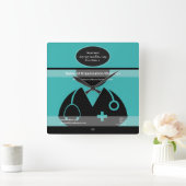 Medizinisches Thema Wall Clock HAMbyWG Quadratische Wanduhr (Zuhause)