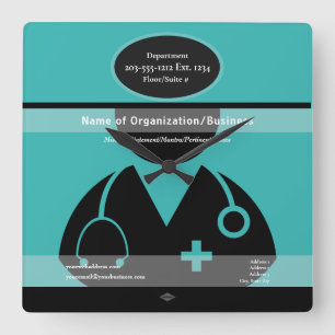 Medizinisches Thema Wall Clock HAMbyWG Quadratische Wanduhr