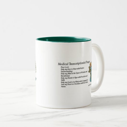 Medizinisches Übertragungs-Gebet Zweifarbige Tasse (VorderseiteRechts)