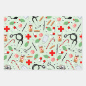 Medizinisches Weihnachtsgeschenk Geschenkpapier Set (Vorderseite)