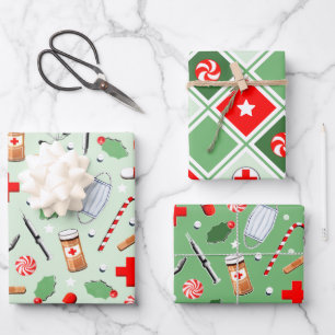Medizinisches Weihnachtsgeschenk Geschenkpapier Set