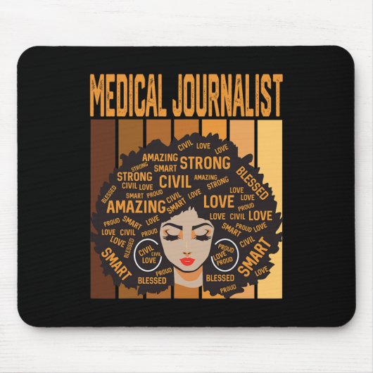 Medizinjournalist Mächtiger Schwarzer Geschichtsmo Mousepad (Vorne)