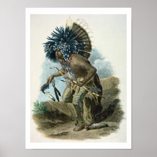 Medizinmann des Mandan Stammes im Kostüm von Poster