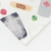 Medizinprodukte in Aquarellfarben Fleecedecke (Ecke)