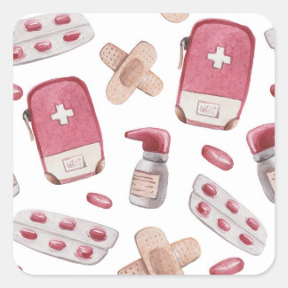 Medizinprodukte Quadratischer Aufkleber