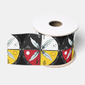 Medizinrad-Mandala rund Indigen Ripsband (Spule)