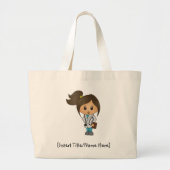 Medizinstudent, Doktor, PA, NP - Brünette Weiblich Jumbo Stoffbeutel (Vorne)