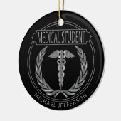 Medizinstudent 👨 ⚕️ - Klassisch Schwarz und Silbe Keramik Ornament (Links)