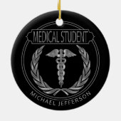 Medizinstudent 👨 ⚕️ - Klassisch Schwarz und Silbe Keramik Ornament (Hinten)