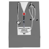 Medizinstudium Abschluss Mittlere Geschenktasche Geschenktüte (Rückseite)